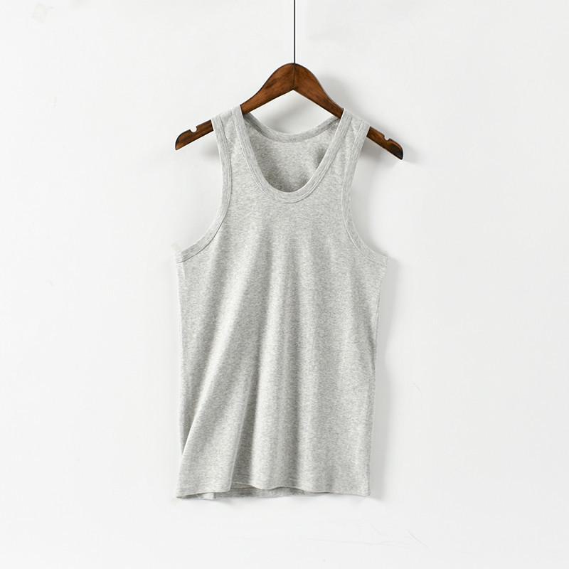 

Чоловіча бавовняна жилетка-боксер I-подібної форми на весну та літо – доступна легка, великого розміру. XXL сірий