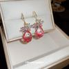 Super Fairy Sweet Zircon Butterfly Water Drop Ear Hook Earrings Korean Ins Temperament Earrings Light Luxury High-end Earrings Women