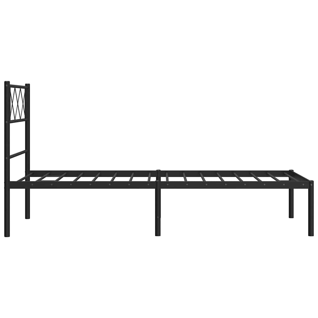 Metallbettgestell mit Kopfteil Schwarz 100 x 200 cm