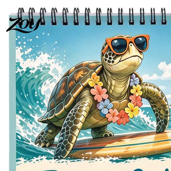 Creative Gift for Turtle Lovers 2025 Themed Wall Calendar, 12 Month Hanging Planner with Thick Decorative Animal Art Calendar Cotton Pulp Paper