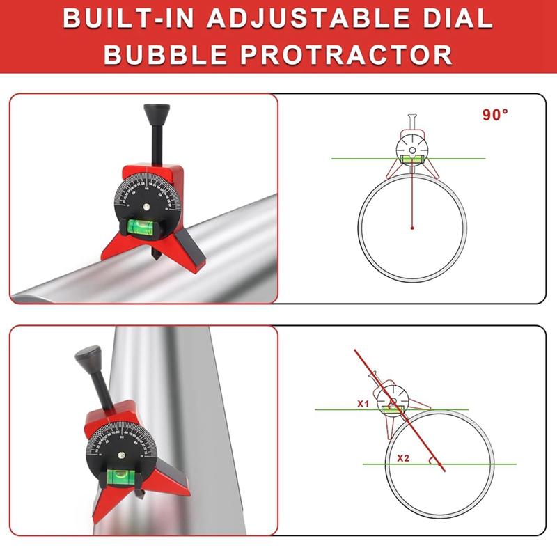 Y51A-Pipe Center Finder, Pipefitter Tools With Magnetic Centering Head, Pipe Fitting Tools 2.75Inch Y-Shape With Adjustable