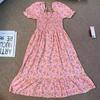 French Vintage High Waist Floral Dress With Tie Belt For Casual And Party Wear