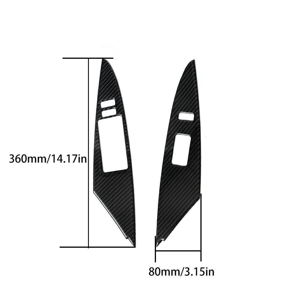 Carbon Fiber Front Door Window Lift Panel Cover Trim For Toyota Camry 2007-2011