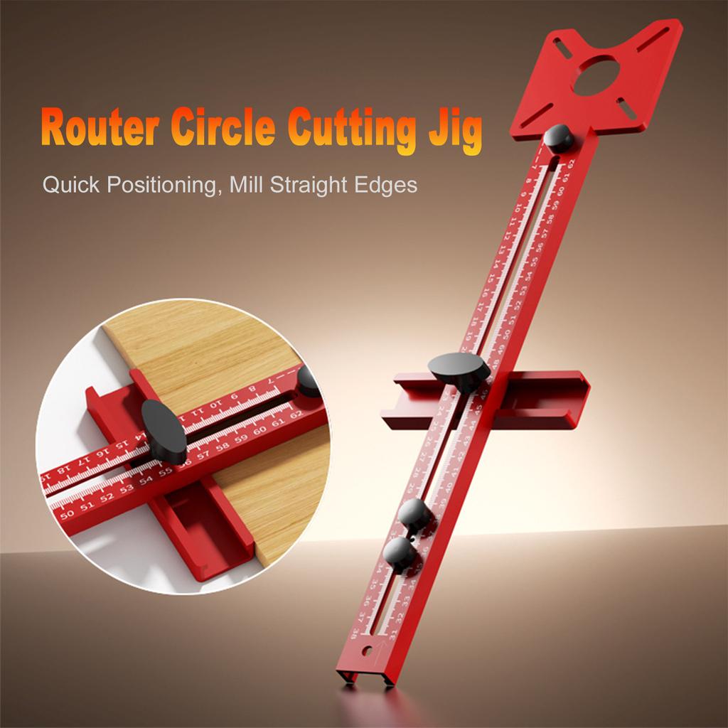 Router Milling Groove Bracket, Aluminum Alloy Router Circle Cutting Jig, Multifunctional Router Guide, Adjustable