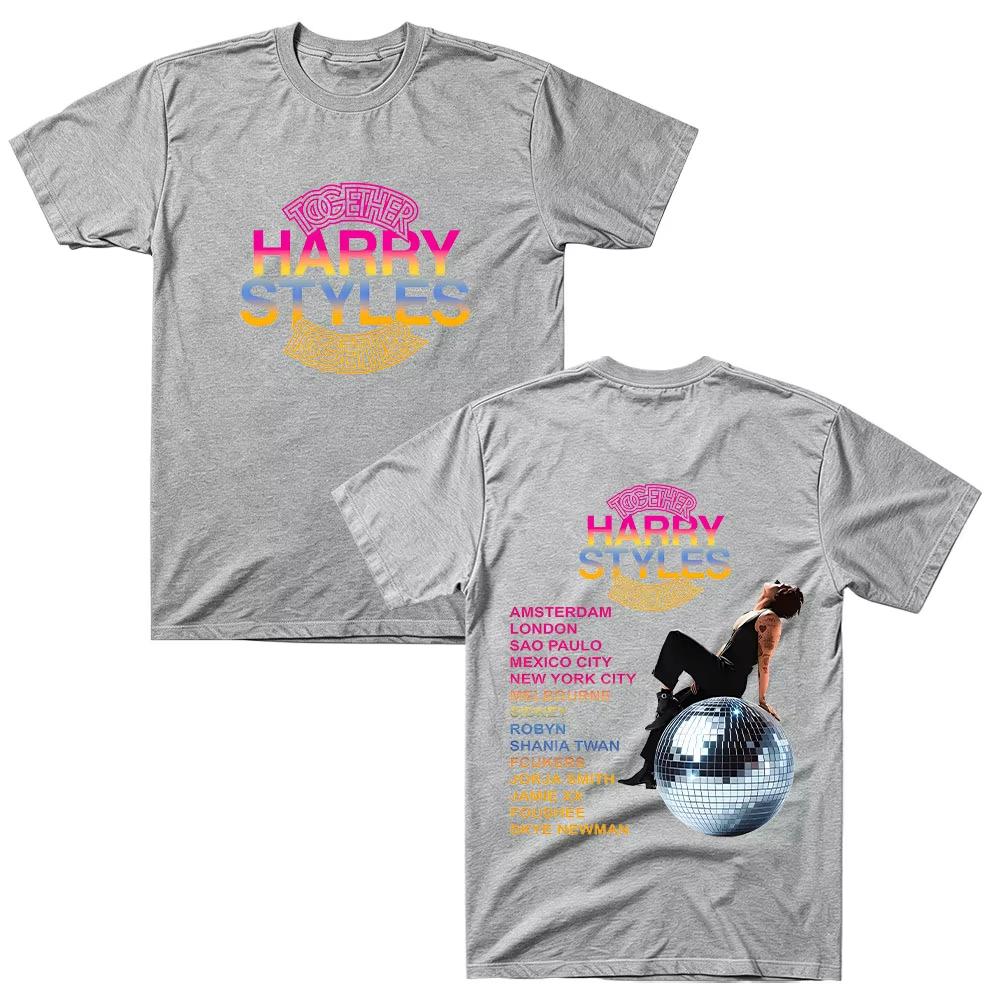 Together Together Tour 2026 Harrystyless T-Shirt Harry Kiss All The Time Disco Hochwertiges Baumwoll-T-Shirt Herren Damen Aufdruck Rundhals Freizeit-T-Shirt