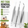 Pet Tick Removal Tool Kit Tick Remover Tweezers Set for Dogs Cats People Grooming Outdoor Travel Nursing Materials