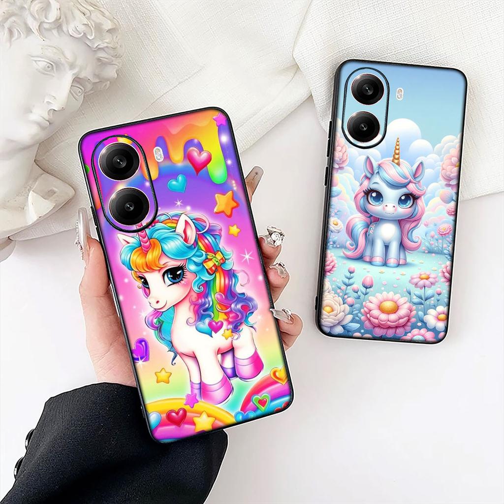 Cartoon Einhorn Pferd Anime Handyhülle für Xiaomi Redmi Note 12 11 10 A3 Pro 10A 10C 12C Note12 5G Schutzhülle