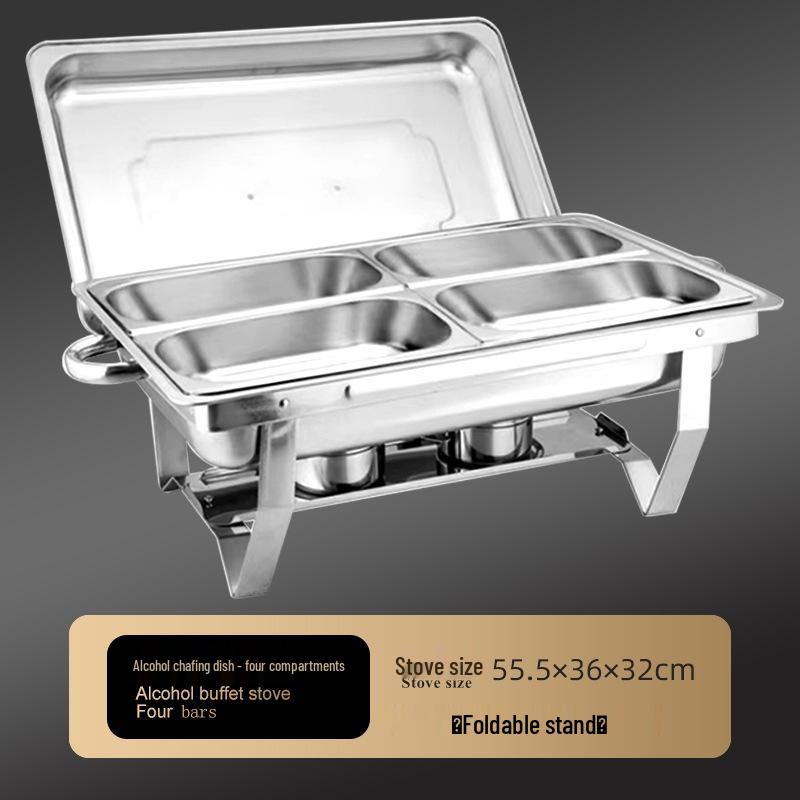 Stainless Steel Folding Buffet Warmer with Insulated Chafing Dish for Hotels and Commercial Use