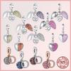 Sparkling Pavé Angel Wings Copper Dangle Charms Fit Original Bracelet Beads Jewelry Gift Diy