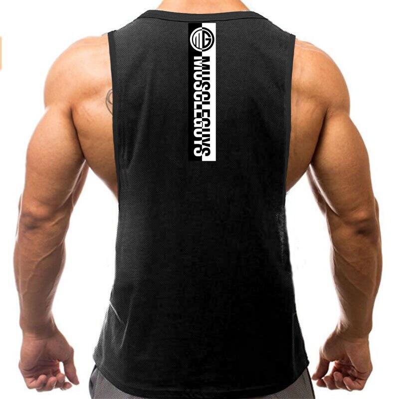 Do The Work  Muscleguys Gym Sports Fitness Men O-neck Drop Shoulder Quick-drying Bodybuilding Printed Workout Sleeveless Shirt