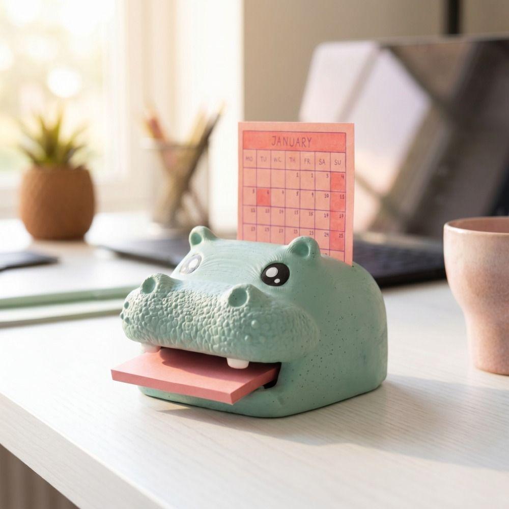 Cartoon Style Desktop Storage Box Hippo Shaped Desktop Storage Organizer Office Use