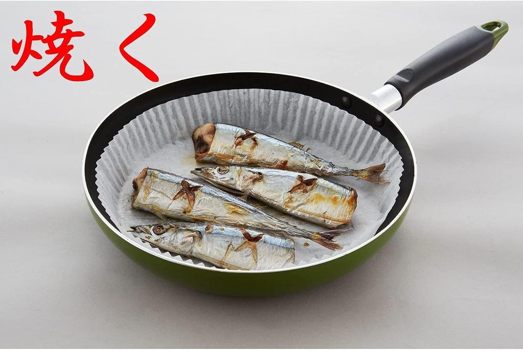 Artem Cooking for Frying Pans 20cm and 30 Sheets X 3 Silicone Resin Made In Japan Sheets, Round, Up, Boxes, Coated,