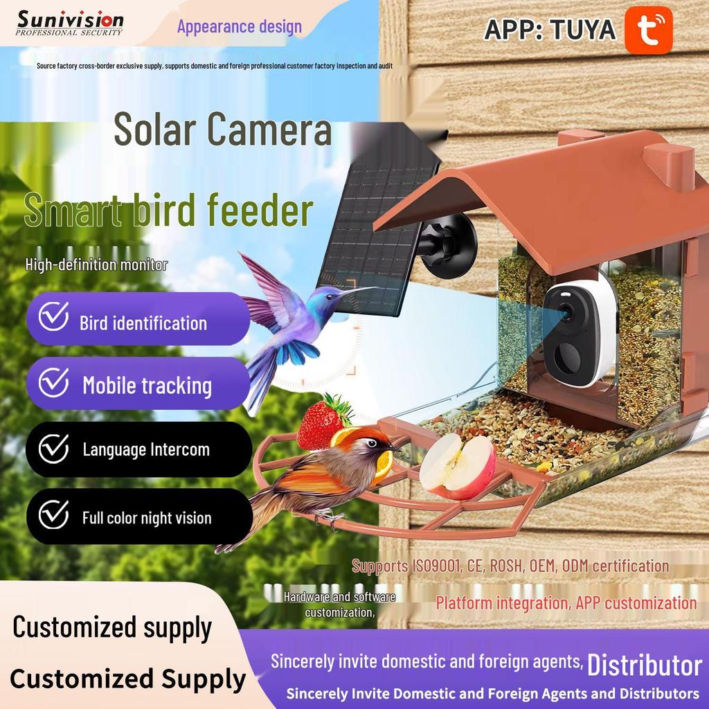 Intelligenter KI-Vogelfutterspender mit Kamera & Solarbetriebene Außenüberwachung