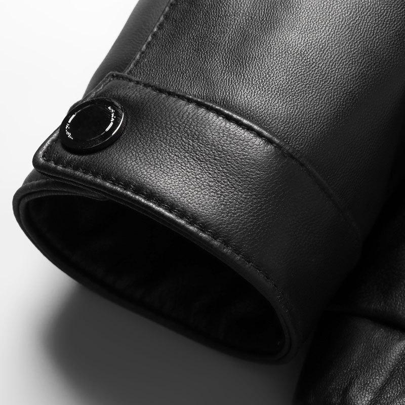 Spring and Autumn New Sheepskin Genuine Leather Jacket Men's Short Stand Collar Slim Leather Jacket Casual Young and Middle-aged