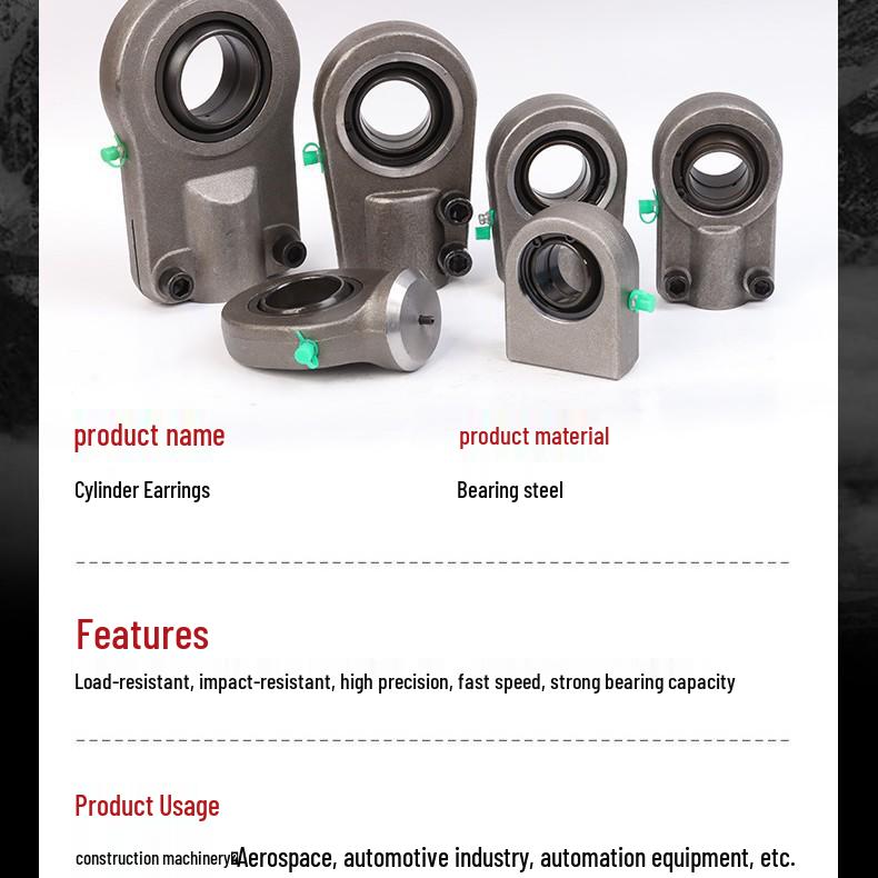 Cylinder Ear Ball Joint GIHN-K16 Radial Spherical Plain Bearing (Sizes: 20-80LO)