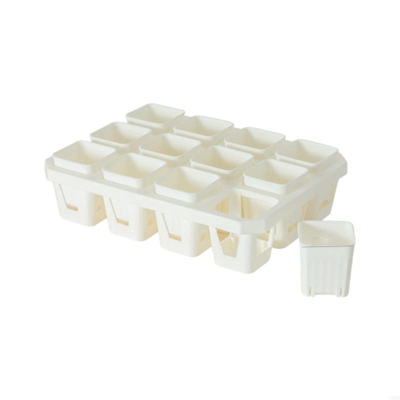 Propagation Tray with Removable Pots, Plastic Nursery Pot Tray Set with Drainage Base for Rooting and Home Gardening Y5GB