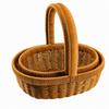 2 Pieces Handwoven PP Shopping Basket Multifunctional Wicker with Handle Washable
