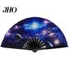 Folding Fan Sturdy Bone Exquisite Pattern Bright Color Performance Glow in The Dark Festival Party Supply Large Hand