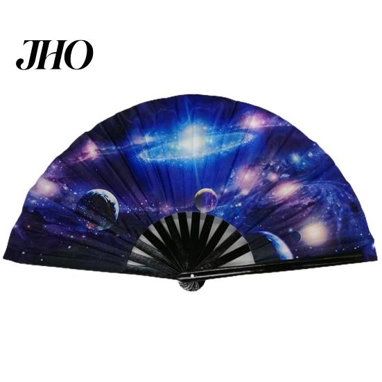 Folding Fan Sturdy Bone Exquisite Pattern Bright Color Performance Glow in The Dark Festival Party Supply Large Hand