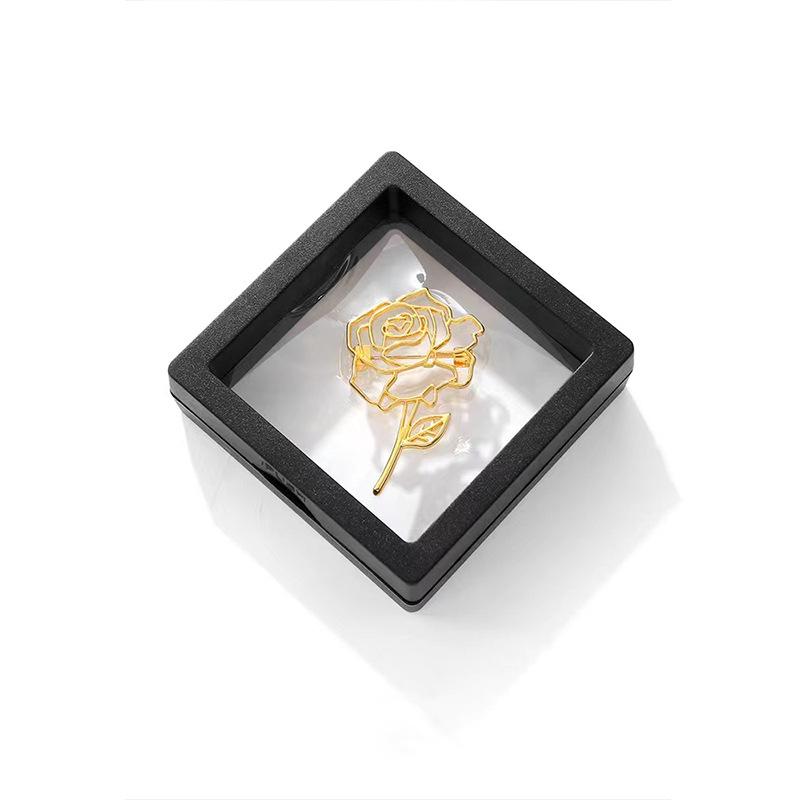 Fashion Hollow Metal Rose Brooch Women Collar Brooch Elegant Temperament Pin Jewelry