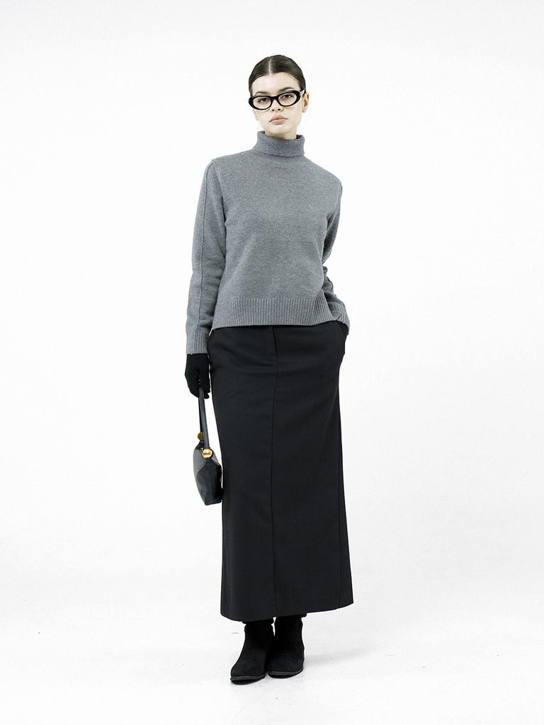 Chaenseseunoi Soft Slit High Turtleneck - Charcoal /W244Tp06Ch
