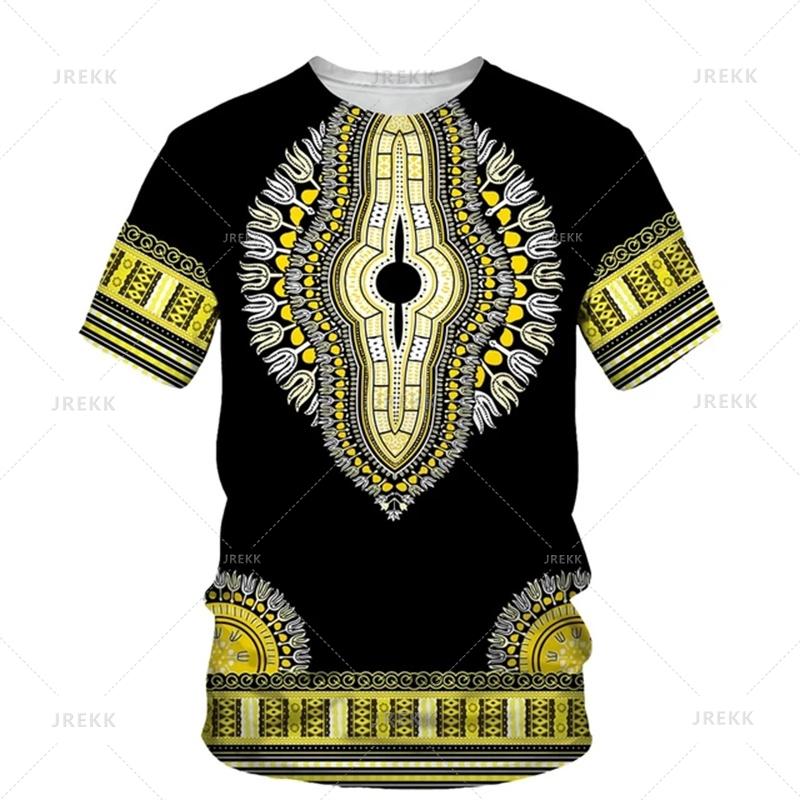 Men's 3D Printed Ethnic Pattern Fashionable Streetwear T-shirt