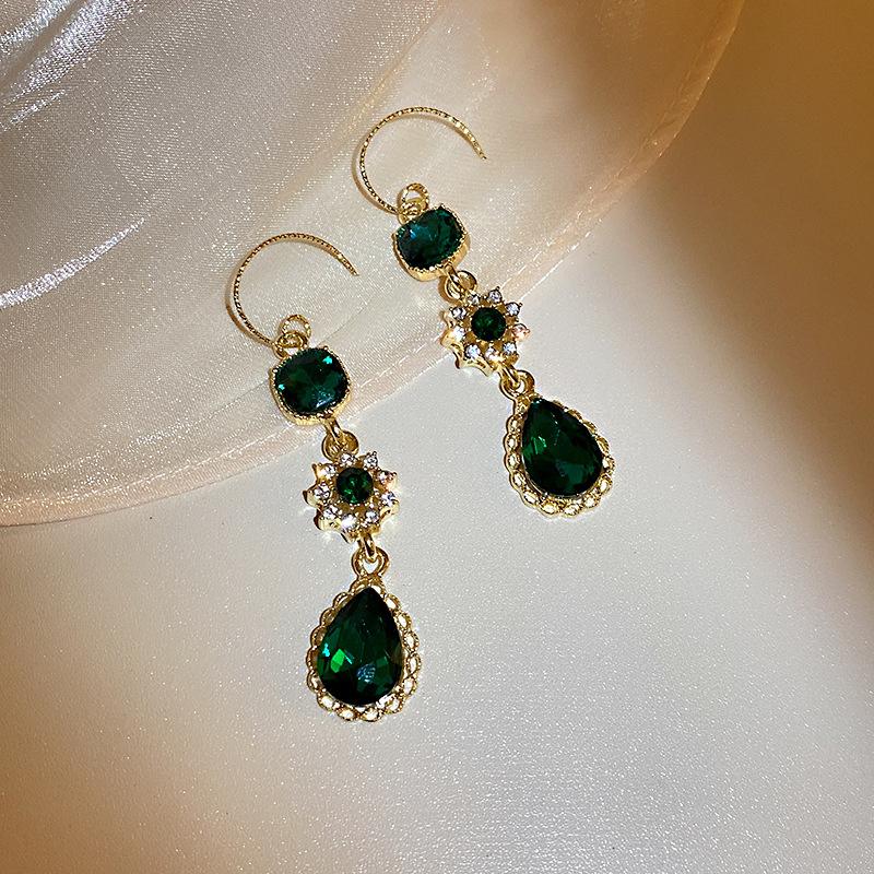 Hochwertige Silbernadel Zirkon Blume Fransenohrringe Europäische und Amerikanische Leichter Luxus Temperament Ohrringe Retro Nischenohrringe