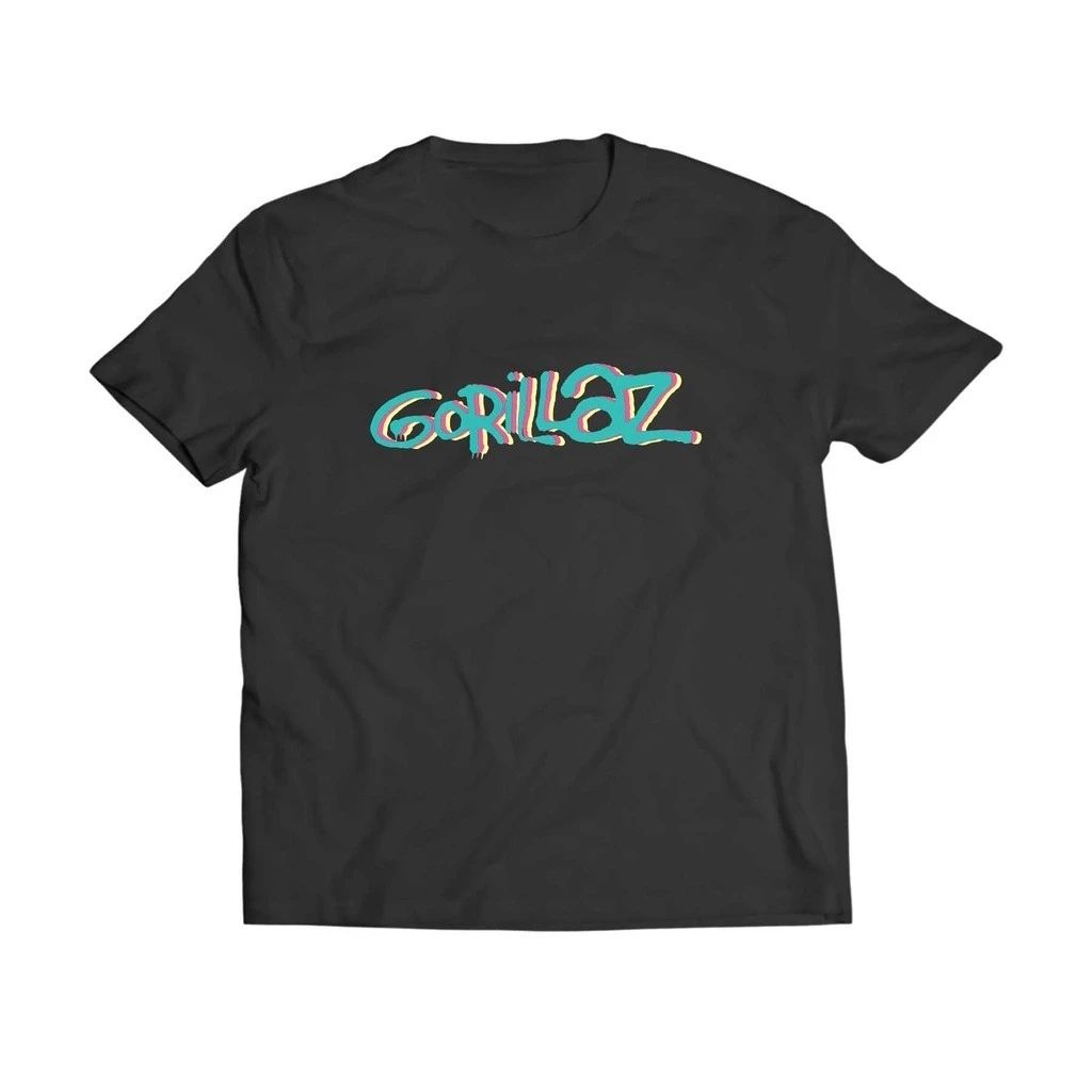 Harajuku Vintage Rock Tee Gorillaz Graphic Print Cotton Black Shirt 2026 Summer Casual Loose New Fashion Tshirt Fan Gift Unisex