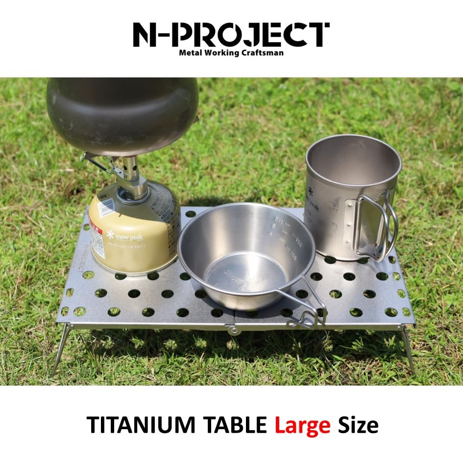 Titanium Table Foldable Compact Outdoor Table Perfect size for mountain climbing and solo camping UL TITANIUM TABLE in N-project (L) / / / [Made