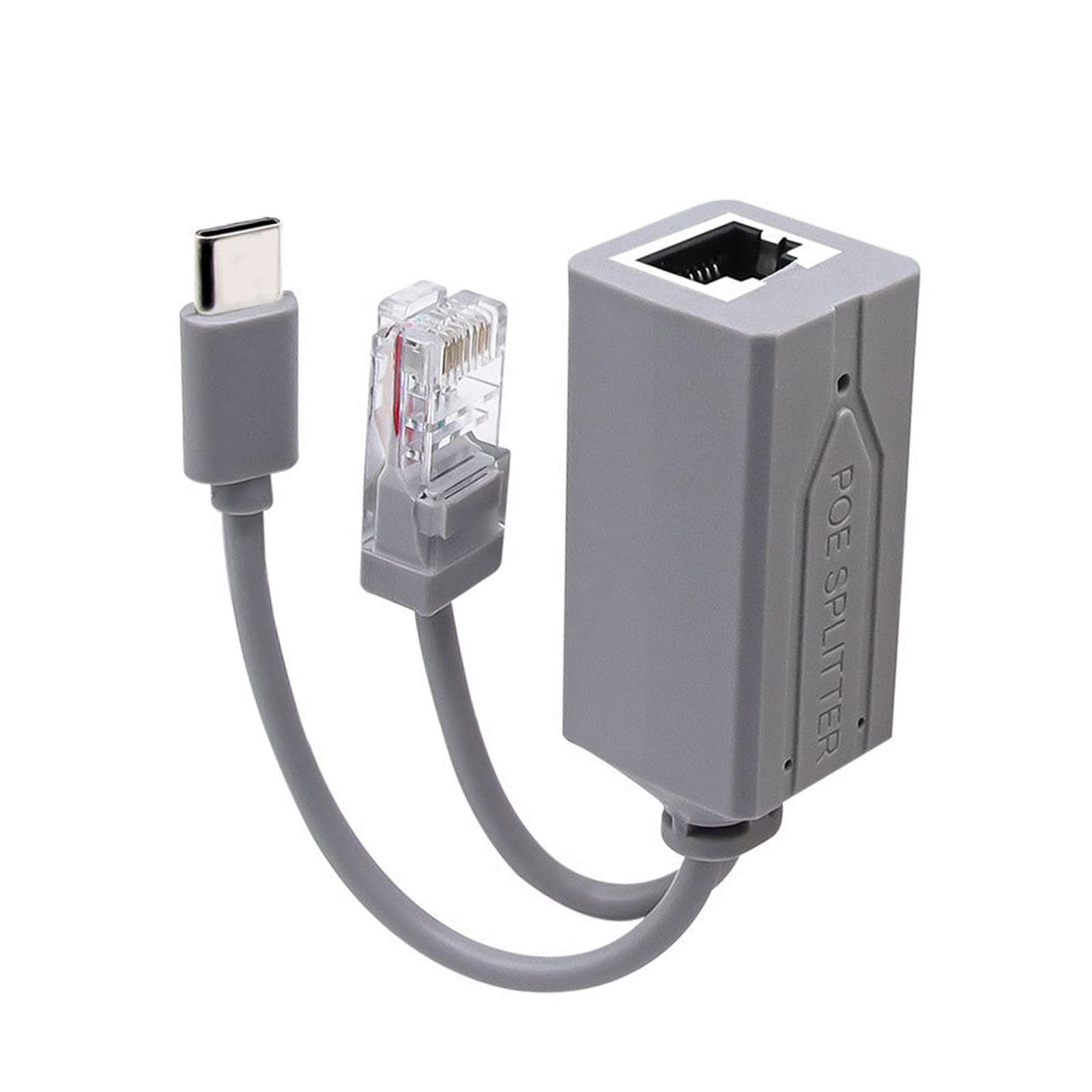 

Разветвитель PoE Type C с портом RJ45, портом Type C, 48 В на 5 В 2,4 А, питание 10/100 Мбит/с для устройств без PoE, соответствует IEEE802.3af