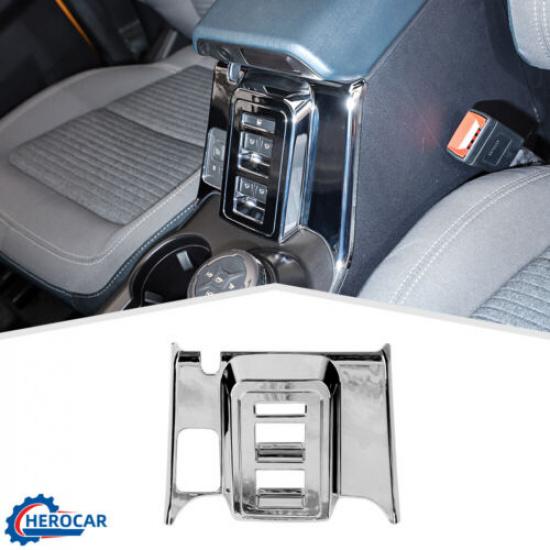 

Car Window Lift Switch Panel Frame Decor Cover for Ford Bronco +Chrome ABS