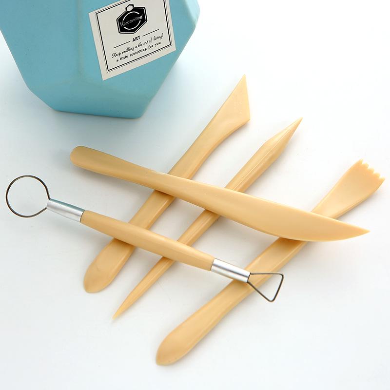 Ultra-Light Stone Pottery Clay Tools: 5-Piece Handmade Sculpting & Trimming Set