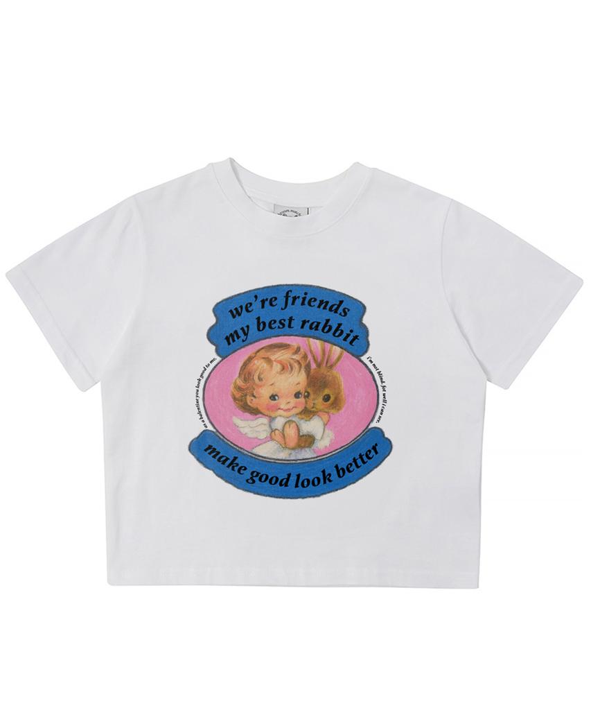 MATCHGLOBE Best Friends Crop Top (White)