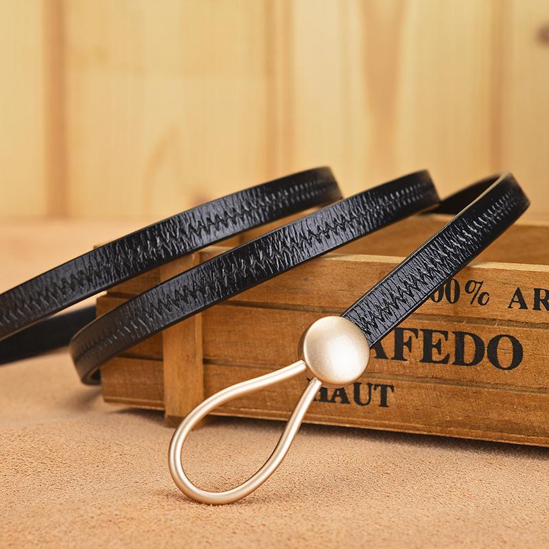 Wholesale belt women's leather pin buckle versatile decorative dress Korean version thin belt belt belt belt