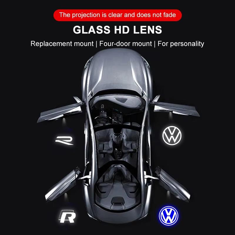 For Volkswagen VW R Line GTI Touareg 7P Golf 5 6 7 Jetta MK5 MK7 Passat B6 B7 B8 B9 CC Tiguan LED Car Door Light Projector Lamp Nq5