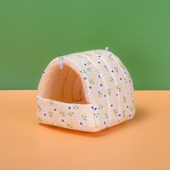 Pet Nest Semi-closed Cold Protection Big Space Printing Thickened Keep Warm Cloth Flower Print