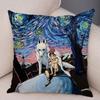 Colorful Pet Shepherd Dog Cushion Cover Pillow Case Pillow Covers Decor Oil Painting Cartoon Animal  Pillowcase 45x45