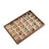 Walnut Wood Jewelry Storage Drawer 30 grid Jewelry Organizer Wood Grain Jewelry Tray  Ring Storage