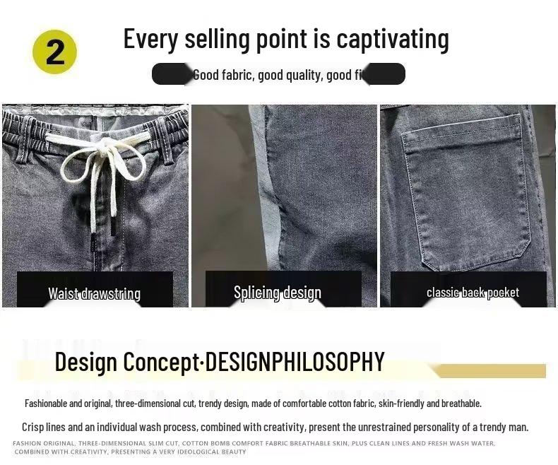 Men's Trendy Loose Fit Denim Shorts - Lightweight Summer Style, Casual All-Match Five-Point Design