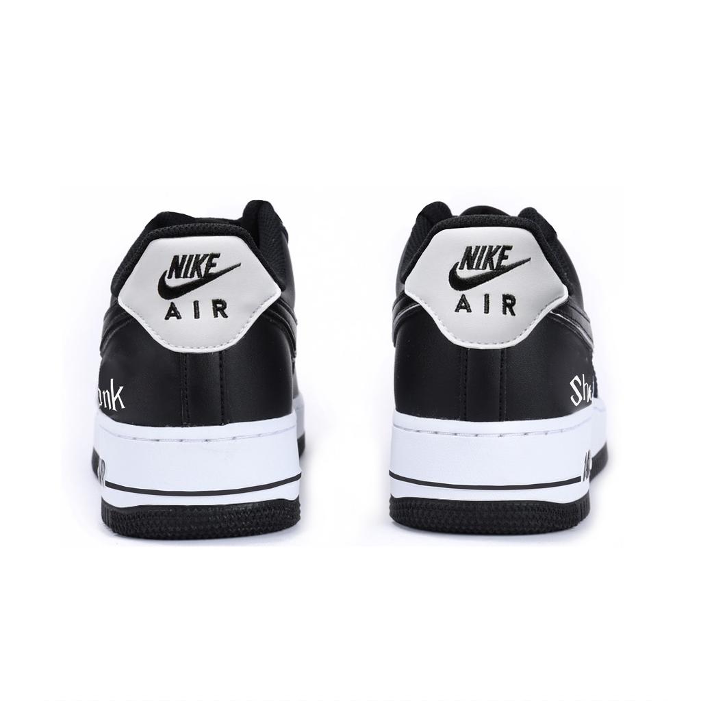 Nike Air Force 1 Slip Resistant Abrasion Resistant Balance Low top Skateboard Shoes Unisex White Black DV0788-001(Team384-A)
