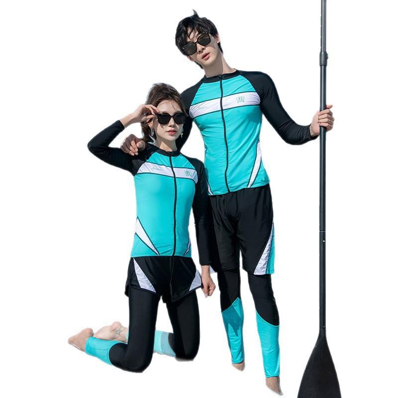 Unisex Long Sleeve Rash Guard Set With Pants UV Protection Swimwear Snorkeling Surfing Water Sports