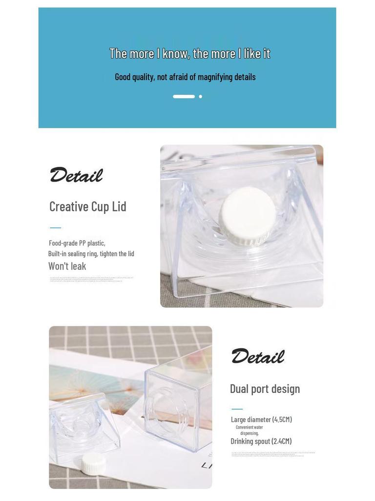 Rotating Square Milk Storage Cup - Sealed, Thickened, and Fresh-Keeping