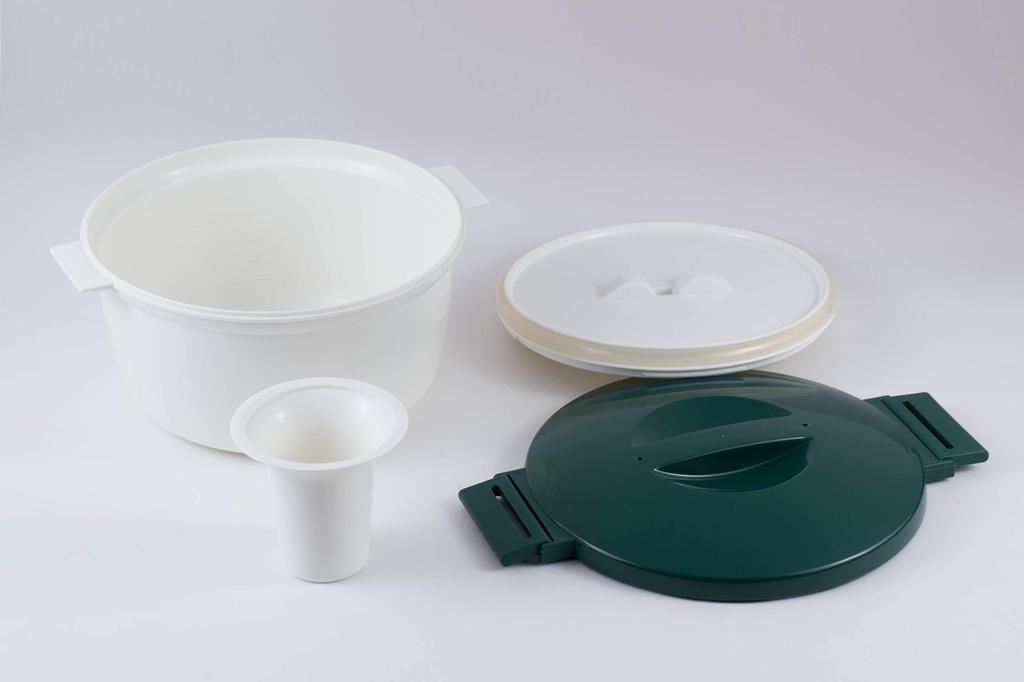 Tiger Crown Microwave Cookware, Black/White, W24.5 X L22 X H13.5cm, Microwave Cooker 2291