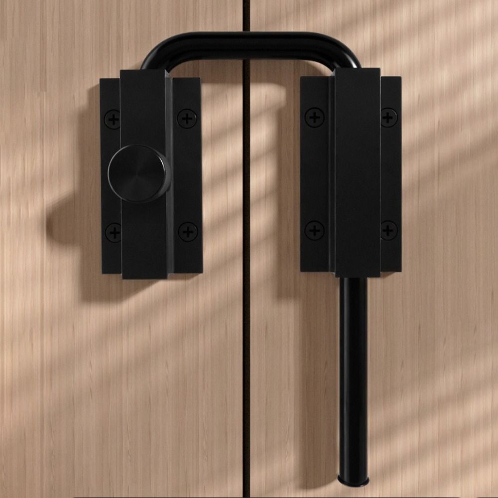 New Stainless Steel Door Latch Lock Non Perforated Thickened Anti-theft Buckle 90/180 Degree Safety Door Buckle Drawer