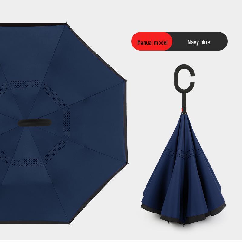

Double-Layer Automatic Hands-Free Umbrella: Extra-Large for Two, Windproof, Dual-Use for Rain or Shine, Long Handle for Men & Women.