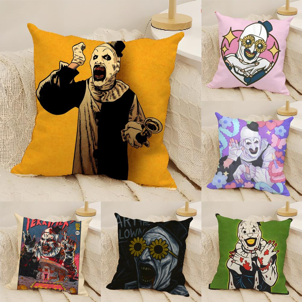 Pillow Case Cotton Linen Fabric Square Zipper Pillowcase Home Decorative Living Room Slasher Film T-Terrifier Horror Movies 2