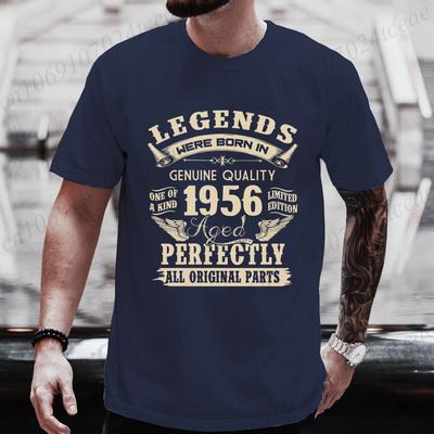 Mode Rolig Tillverkad 1956 70 År av att Vara Fantastisk Vintage 70-årspresent T-shirts Herr Casual T-shirt Lös Streetwear T-shirt Topp Kläder