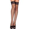 Sexy Fishnet Stockings with Non-Slip Silicone Lace Trim Over-the-Knee Thigh-Highs Thin Sexy Black Stockings