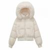 90% White Duck Down Short Puffer Jacket With Faux Fur Hood Winter Warm Coat Petite Women