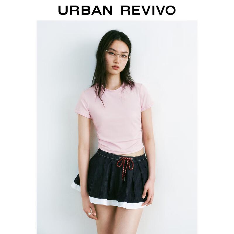 UR Women s Pleated Slim Fit Short Sleeve T-shirt S